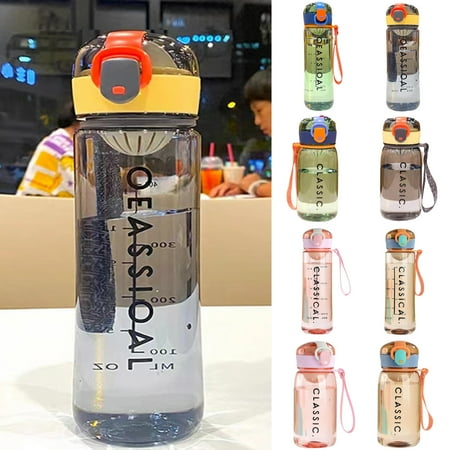 

Hesroicy Large Capacity Water Bottle - 400ml/500ml Food Grade BPA-free Leak-proof with Bounce Cover and Simple Tea Infuser - Perfect for Daily Use and Summer Activities