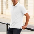 thumbnail image 5 of BVnarty Men's Solid Color Short Sleeve Camp Collar Shirt Breathable Casual Summer Daily Wear Business Casual Outing Top White XXL, 5 of 8