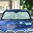 thumbnail image 4 of Colorful Coral Car Windshield Sun Shade Foldable Car Front Window Visor Heat and UV Protection 55x27.6, 4 of 8