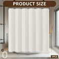 thumbnail image 3 of Dznils Boho Tassel Shower Curtain with Hooks, Farmhouse Thick Cloth Linen Fabric Bathroom Curtain, Beige, 72" x 72", 3 of 11