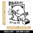 thumbnail image 2 of Cute Sick Cat Blowing Nose Self-Inking Rubber Stamp Ink Stamper - Red Ink - Small 1 Inch, 2 of 7