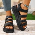 thumbnail image 3 of Vibrex Platforms Sandals Women Strappy Wedges with Comfortable Soft Insole Non Slip Sandals for Women Footwear Women's Summer Open Toe Casual Sandals, 3 of 9