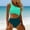 Green, variant on Womens Swimsuit One Piece Shoulder Keyhole Full Coverage Monkini Bathing Suit For Women Summer Beach Swimwear S Green