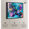 thumbnail image 2 of Jewel Toned Butterfly Colorful Canvas Wall Art by Art Remedy, Black Floater Frame, 24"x24", 2 of 7