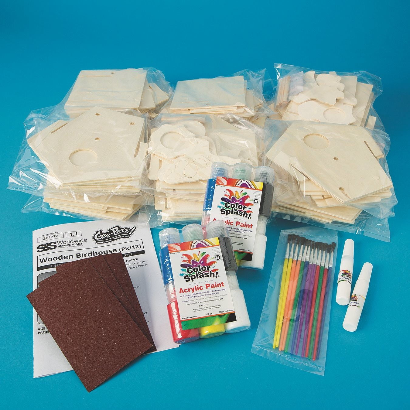 Wooden Birdhouse Craft Kit (Pack of 12)