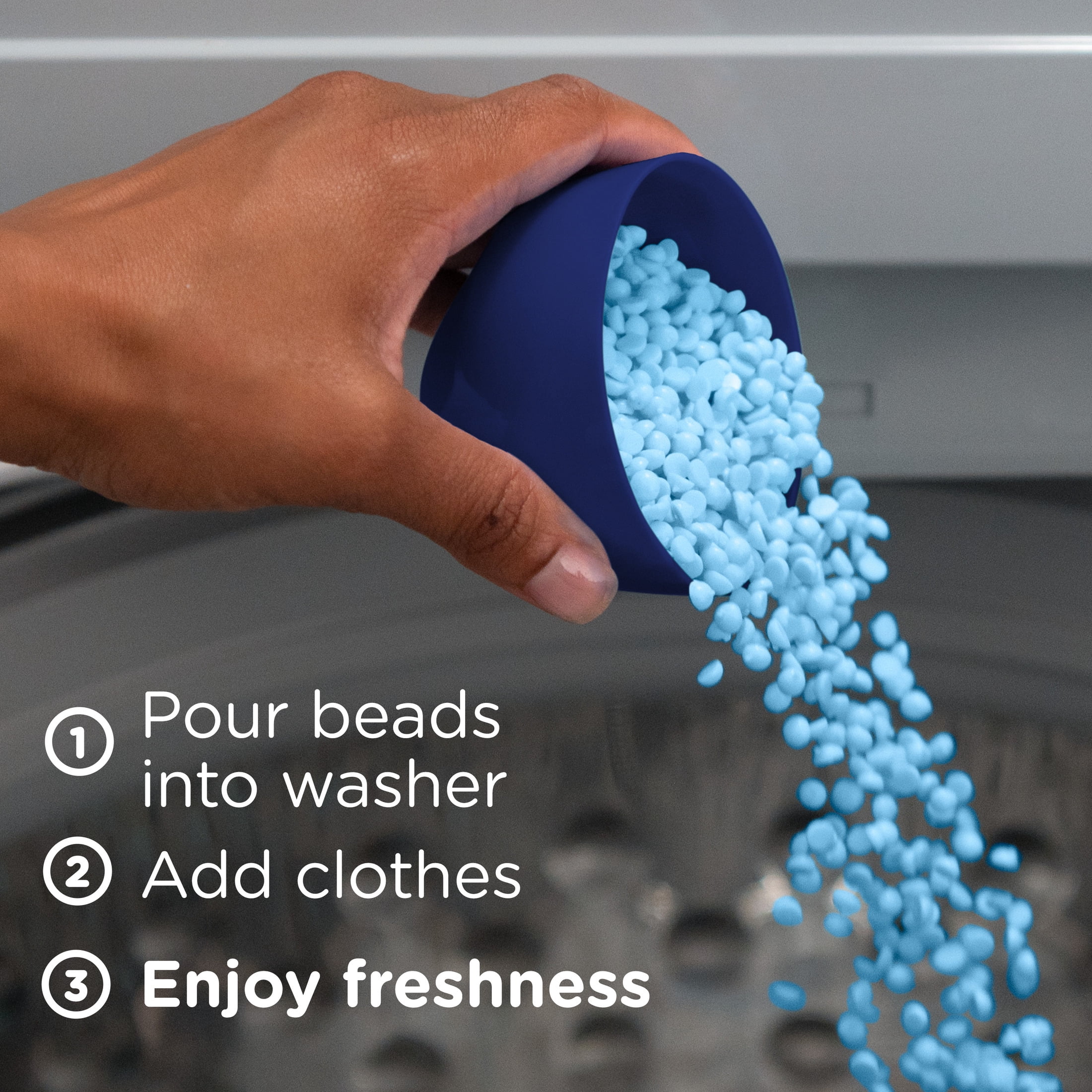 (4 pack) Downy Laundry Scent Beads, In-Wash Scent Booster, Infusions Crisp Rain & Blue Eucalyptus Scent, 24 oz