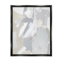 Stupell Industries Abstract Grey Collage Abstract Painting Black Floater Framed Canvas Art Print Wall Art, 17 x 21