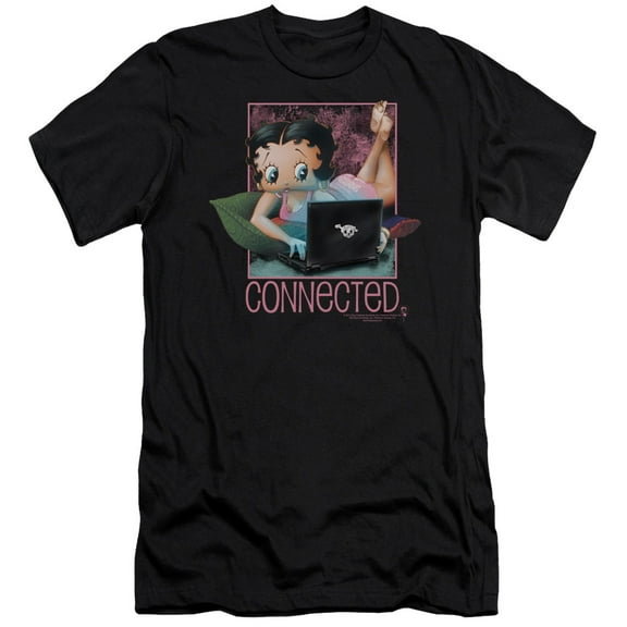Betty Boop Connected S/S Adult 30/1 T-Shirt Black