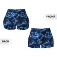 thumbnail image 5 of Lsque Blue Lightning Pattern High Waisted Biker Shorts for Women-Tummy Control Fitness Athletic Workout Running Yoga Gym Shorts,Moisture-Wicking-X-Large, 5 of 9