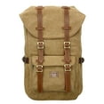 thumbnail image 1 of Mochila de viaje escolar KAUKKO para universidad flexible con portátil para 15 ", 22L (lona marrón) KAUKKO E5-1-brown, 1 of 5