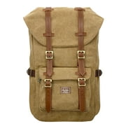 KAUKKO School Travel backpack for university flexible with laptop for 15",22L(Canvas Brown)