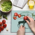 thumbnail image 3 of Antlers Cutting Board, Elk Deer and Fawn Silhouette Forest at the Background World Natural Habitat Theme, Decorative Tempered Glass Cutting and Serving Board, Large Size, Green Black, by Ambesonne, 3 of 5