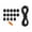 Black 16 piece refle, variant on Mountaineering Bag Fxed Buckle and Expansion Rope Backpack Accessories