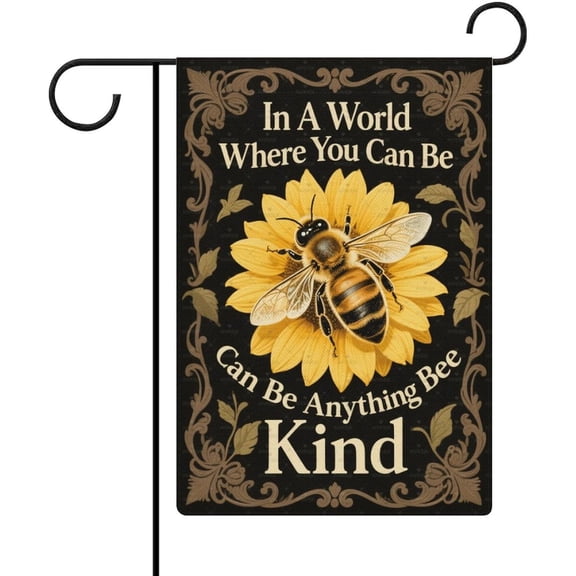 World Where You Can Anything Bee Garden Flag 12 x 18 Inch Double Sided Burlap Outdoor Decor