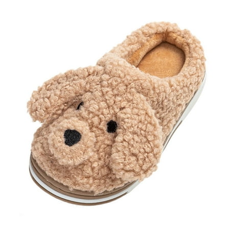 

Toddler Shoes Toddler Kids Baby Velvet Warm Shoes Cute Cartoon Dog Soft Soled Cotton Slippers Baby Shoes Brown 12