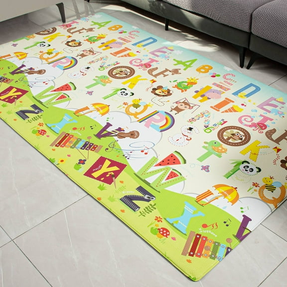 RAY STAR 55x90.5x0.39in Baby Play Mat, Reversible Foldable Crawling play mat Thickness Soft Mat