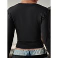 thumbnail image 5 of Long Sleeve Shirts for Women Fall Fashion V Neck Basics Crop Tops Slim Fitted Y2K Tops Outfits Clothes, 5 of 6