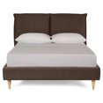 thumbnail image 3 of Cama Matrimonial Makora Zenvia Chocolate Tapizada en Tela Tipo Velvet (No Incluye Colchón), 3 of 8