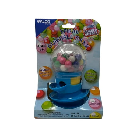 Waloo Mini 6.5 Inch Novelty Spiral Gumball Machine for Children, Gumballs Included