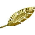 thumbnail image 2 of Bergamo Art 23 Inch Wide Decorative Handmade Aluminum Leaf Fruit Tray in Gold, 2 of 6