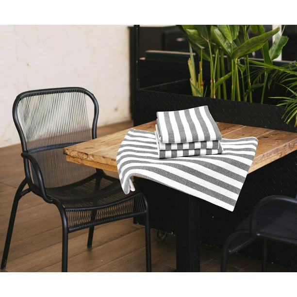 Black and White Striped Towels
