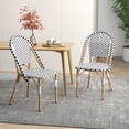 thumbnail image 4 of Gymax French Bistro Chair Set of 2 w/ Hand-woven Rattan Galvanized Metal Frame Outdoor, 4 of 9