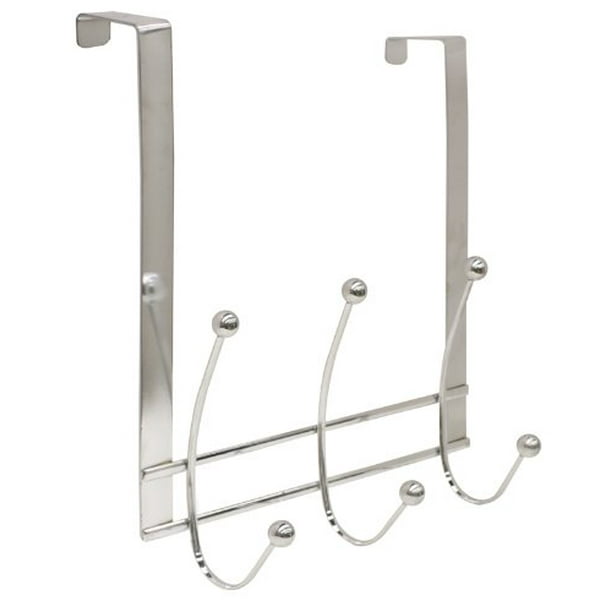 3 Hook Over The Door Hanger, Chrome, This Home Basics Over-the-Door 3 ...