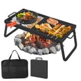 thumbnail image 2 of Kojooin Gril de Feu de Camp Robuste Pivotant à 360°, Grille de Cuisson en Acier à Hauteur Réglable avec Sac de Transport pour le Camping, 2 of 7