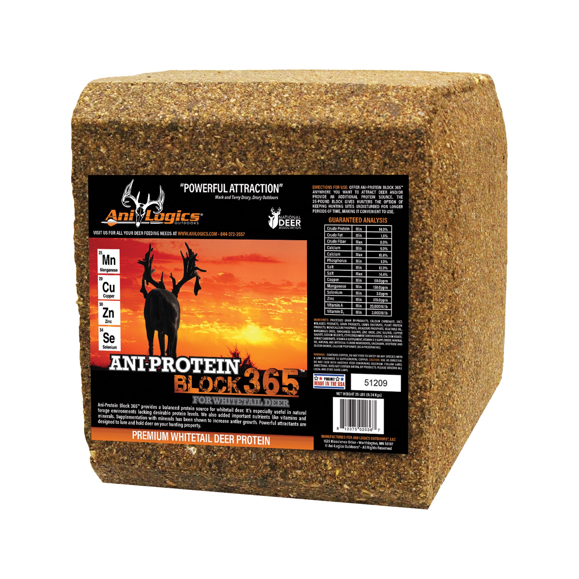 Ani-Logics Outdoors Ani-Protein Deer Mineral 25 lb Block