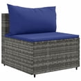 thumbnail image 2 of vidaXL 9 Piece Garden Lounge Set with Cushions Grey Poly Rattan, 2 of 5