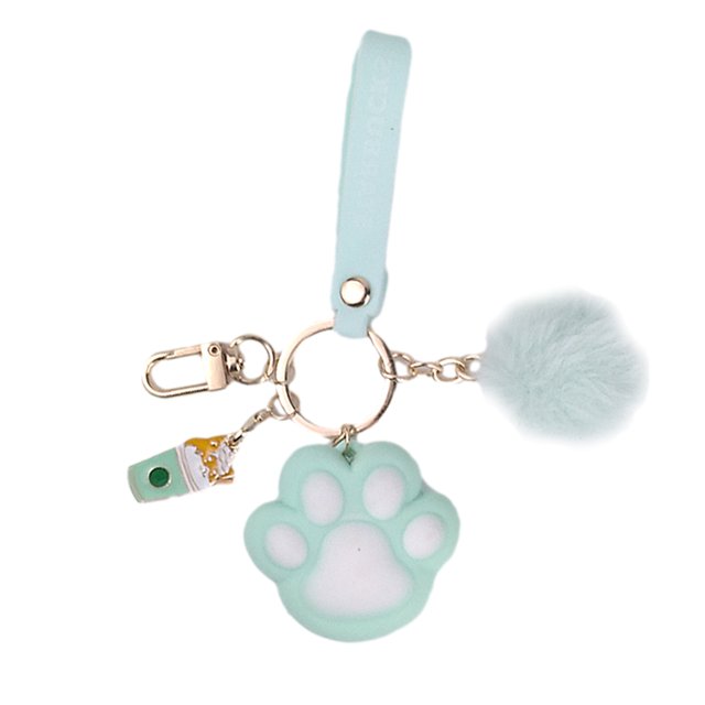 Cute Cat Paw Keychain Key Ring Bag Charm Pendant Gift for Girls