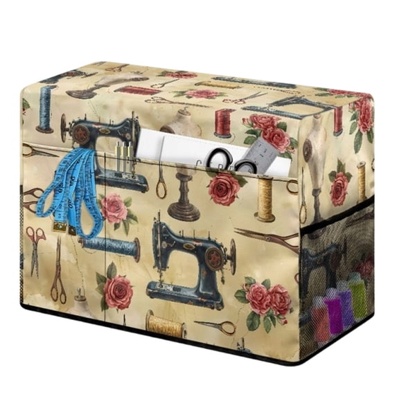 A Home Sewing Machine Cover Multifunctional Storage Bag Protective Dust Cover Canvas Fabric For Sewing Equipment