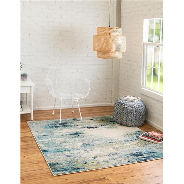 Unique Loom 3144037 6 x 6 ft. Avalon Chromatic Square Rug, Light Blue