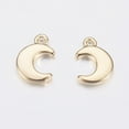 thumbnail image 2 of 50pcs Long-Lasting Plated Brass Charms Moon Nickel Free Real 18K golden Plated 7.5x5x1mm Hole: 1mm, 2 of 2