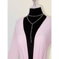 thumbnail image 4 of Pink Sheer Mesh Plunging V-Neck Mini Dress With Bell Sleeves And Twist Front Detail, 4 of 8