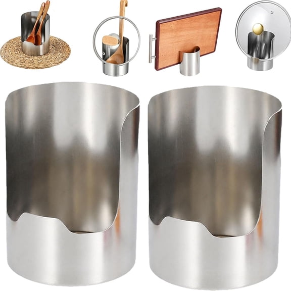 Multi-Functional Kitchen Utensil Holder - Thickened Stainless Steel, Space-Saving Upright Storage for Pot Lids & Spatulas