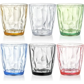 13 oz Unbreakable Premium Drinking Glasses - Set of 6 - Tritan Plastic Cups  - BPA Free - 100% Made in Japan (Assorted Colors) - UPC:641945603491