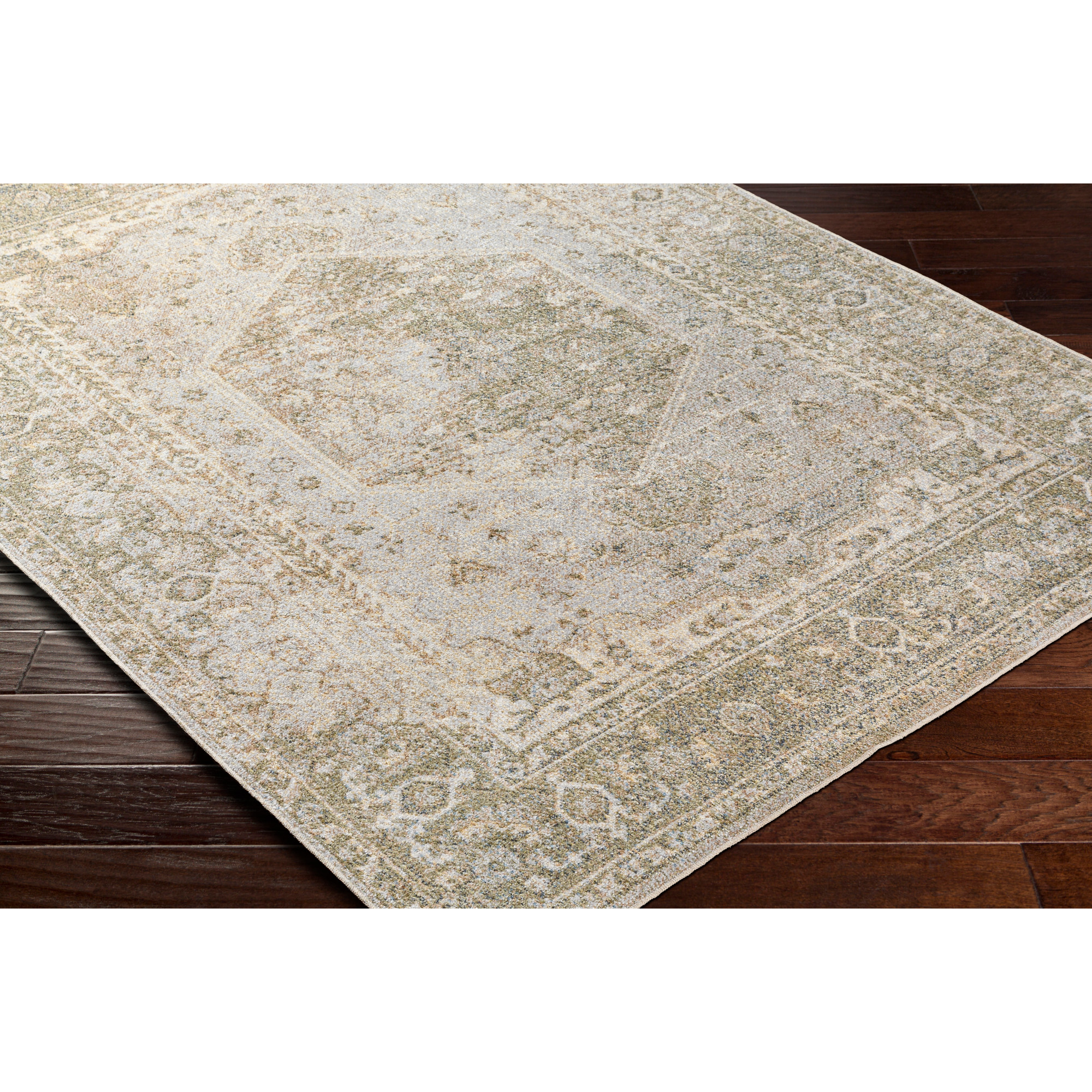 Livabliss Lillian Medallion Machine Washable Indoor Area Rug, Light Beige/Light gray ,9'2" x 12'4"