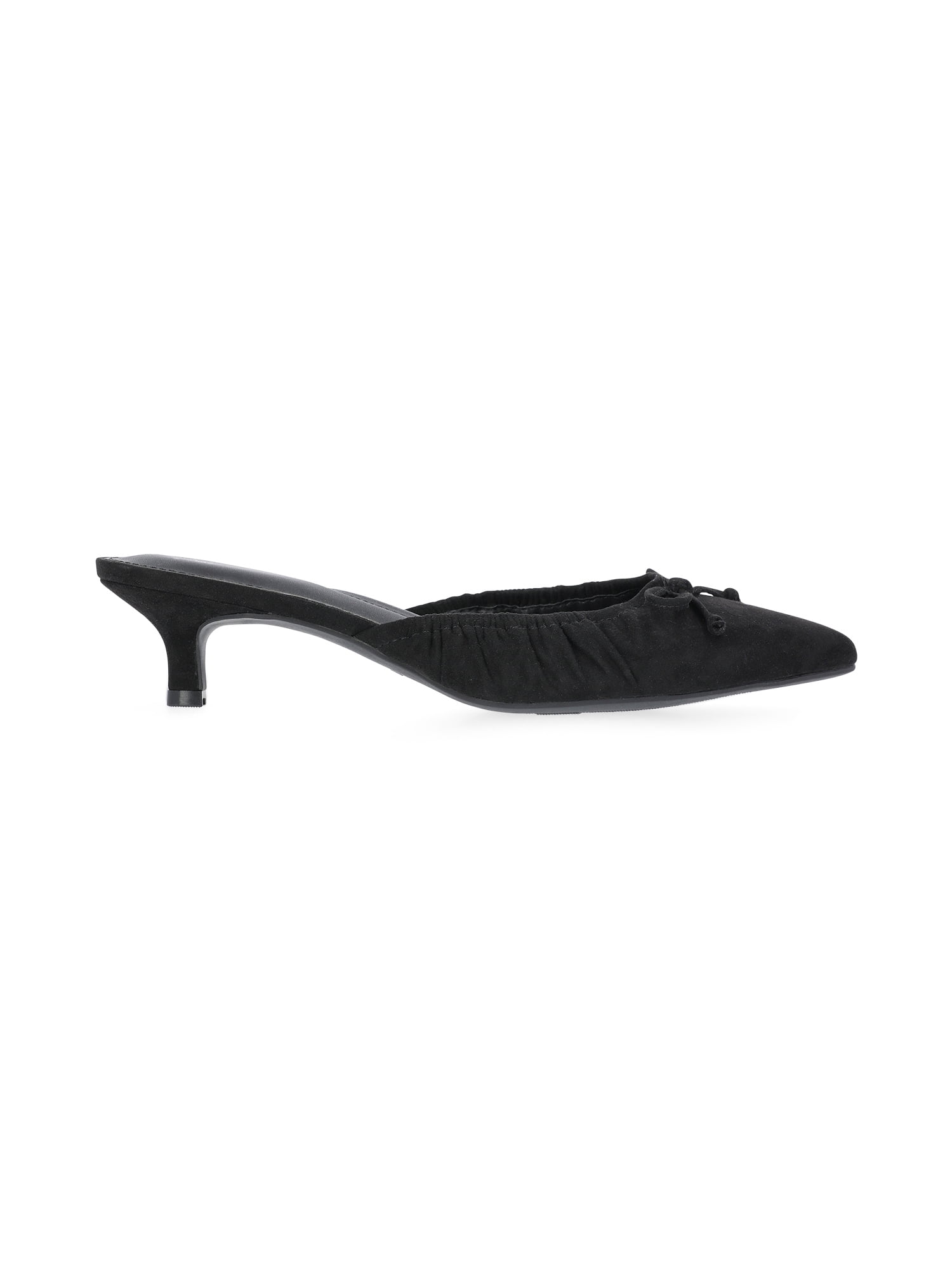 Time and Tru Women's Faux Suede Kitten Heel Mules