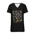 thumbnail image 4 of ChaoHeng Blouses for Women Short Sleeve Summer Blouses for Women Women's Floral Print Small V-neck Short Sleeved T-Shirt Loose Top, 4 of 4