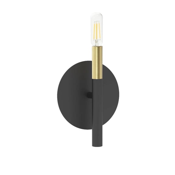 WAN-91W-MB-AGB Dainolite Wand - 1 Light Wall Sconce In Modern Style-8.5 Inches Tall and 5.75 Inches Wide-Matte Black/Aged Brass Finish