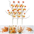 thumbnail image 2 of Kuyiluo - 3 ramas de calabaza artificiales para otoño, tallos de bayas de calabaza artificiales, adorno para relleno de jarrón, 2 of 7