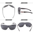 thumbnail image 4 of Khan Mens Designer Shield Wrap Around Large Sunglasses Fashion Shades Retro, 4 of 10