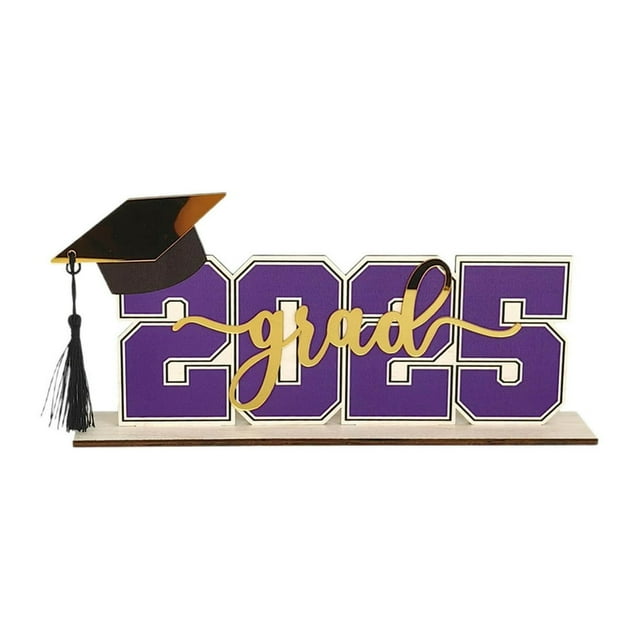 HLONK 2025 Graduation Season Decoration Grad Party Decor Graduation Party Grad Party Table Wood Sign Holiday Decorations for Home Festival Decor