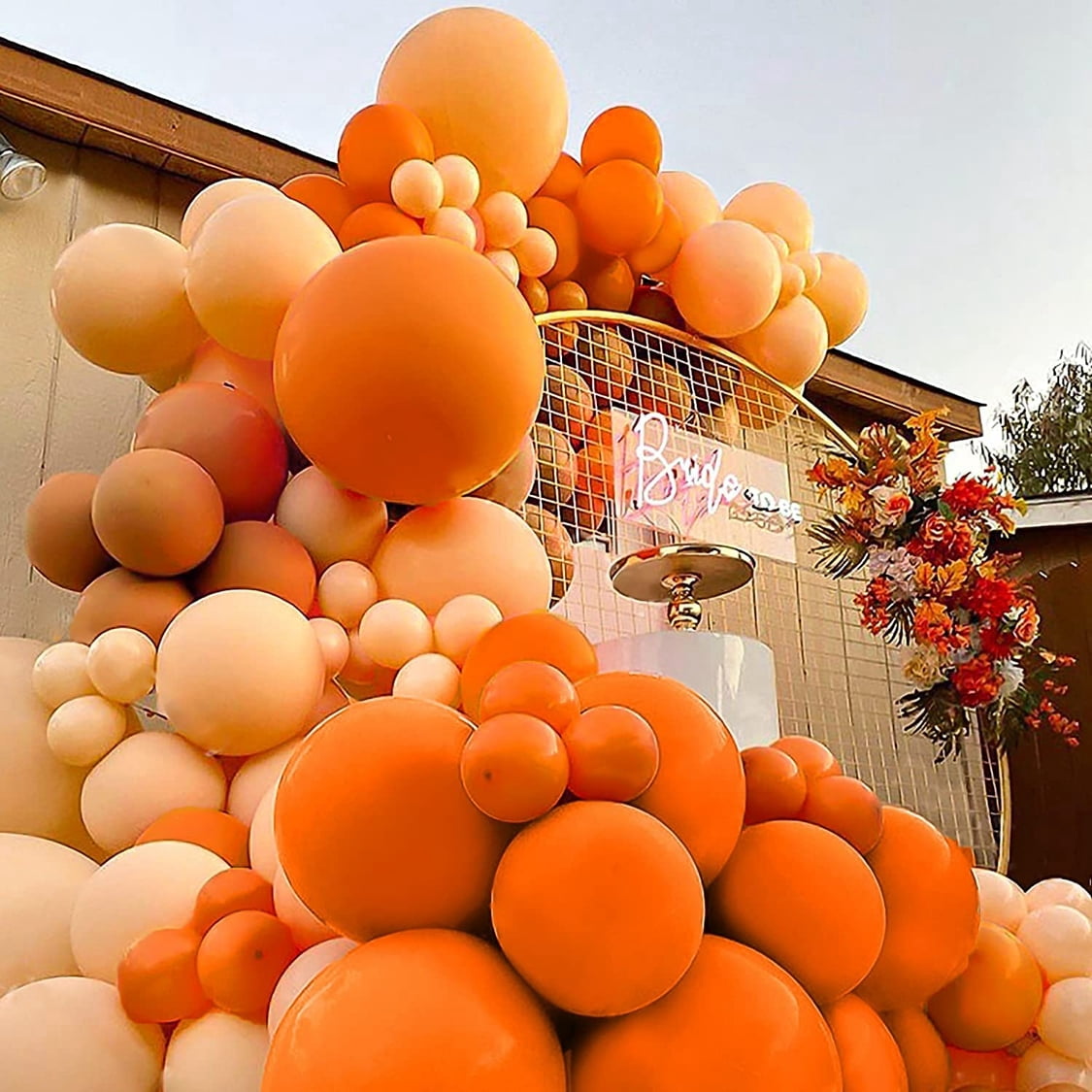 YANSION Balloon Arch Kit, Retro Orange Balloon Garland Kit with Retro Orange Blush Latex Balloons and Double-Stuffed Party Balloon Arches for Birthday Wedding Party Baby Shower Decoration