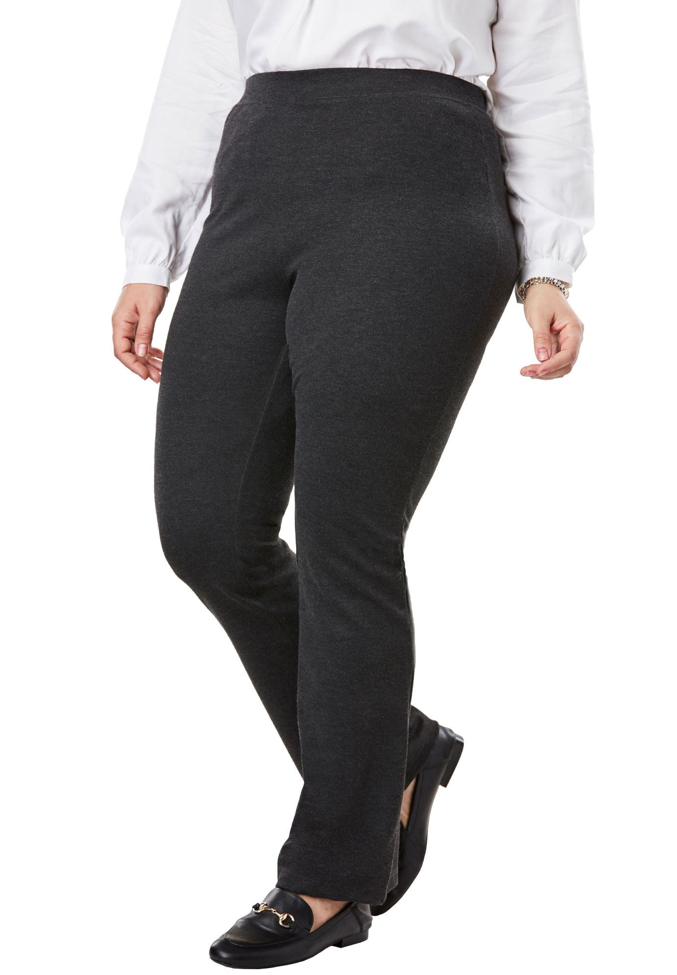 Plus Size Tall Bootcut Ponte Stretch Knit Pant