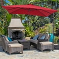 thumbnail image 2 of CHYVARY 8.2 x 8.2ft Outdoor Patio Offset Hanging Cantilever Umbrella W/Base for Deck, Poolside and Garden,Red, 2 of 7