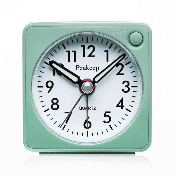 travel alarm clock with silent tick