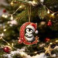 thumbnail image 4 of Penguin Letter Christmas Ornament,2D Personalized Initial Hanging Ornament for Christmas Tree,DIY Xmas Decor,Holiday Gift for Family,Friends(C), 4 of 7