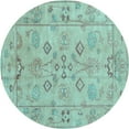 thumbnail image 1 of Ahgly Company Indoor Round Persian Light Blue Traditional Area Rugs, 6' Round, 1 of 4